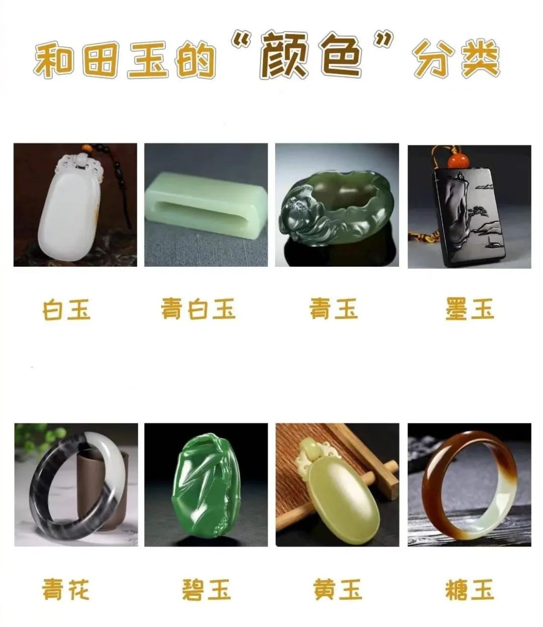 看完绝对能一秒识玉！全网最全的和田玉色系图-第2张图片-